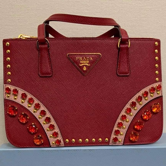 RARE✨ PRADA Saffiano Lux Double Zip Tote - Mini - Picture 1 of 12